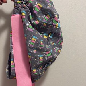 Gray and Pink Peep Print Bag